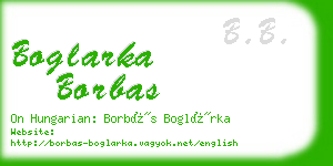 boglarka borbas business card